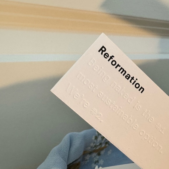 NWT Reformation Besse Dress in Amalfi Blue & Yellow | Size 12 - Picture 7 of 10